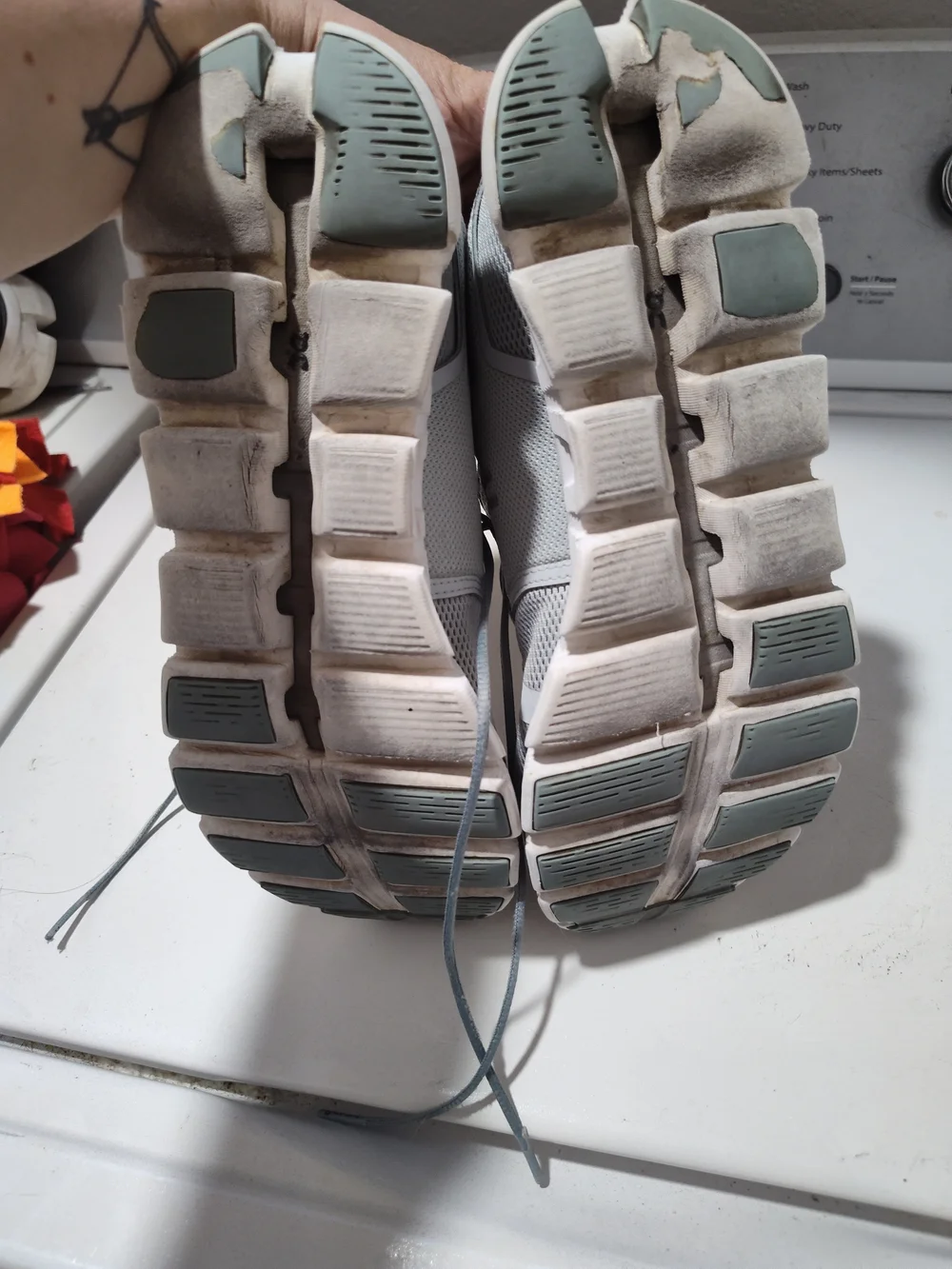 Women's On Running in White and Gray
